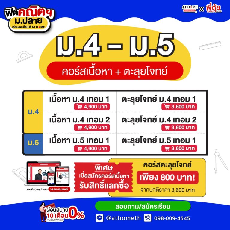 ม.4 - ม.5 คอร์สเนื้อหา + ตะลุยโจทย์